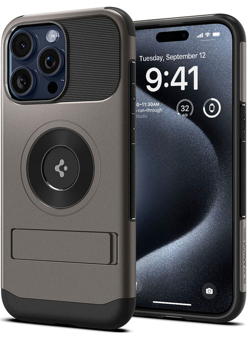Spigen iPhone 15 Pro case Slim Armor MagFit with Kickstand