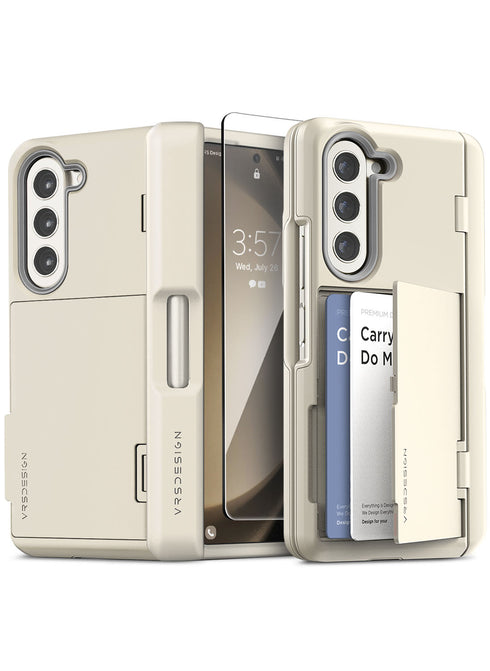 VRS Design Samsung Galaxy Z Fold 5 Case Terra Guard Modern GO with S-Pen Holder and Front Screen Protector