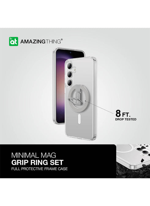 Amazing Thing Galaxy S24 PLUS Case with Ring Holder Stand Minimal Mag Grip