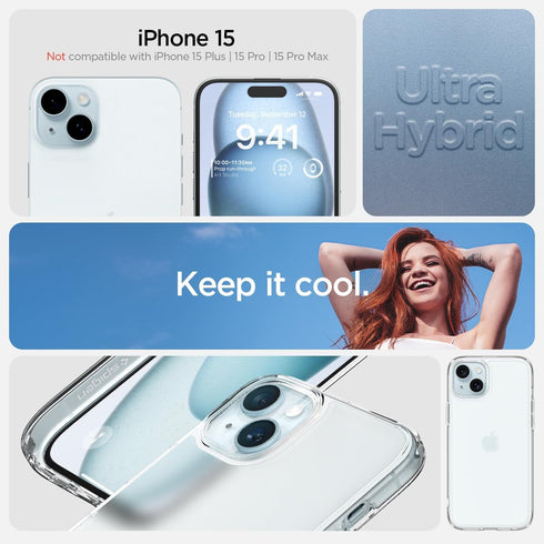 Spigen iPhone 15 Case Ultra Hybrid FROST