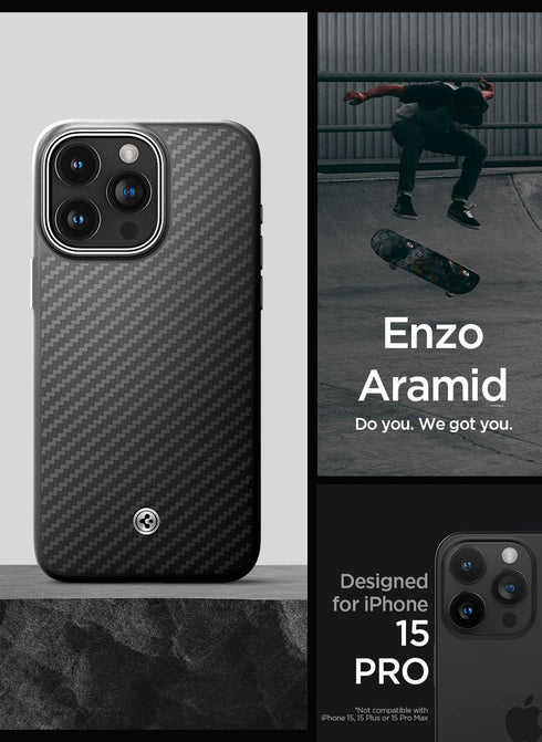 Spigen iPhone 15 PRO Case Enzo Aramid Fiber MagFit
