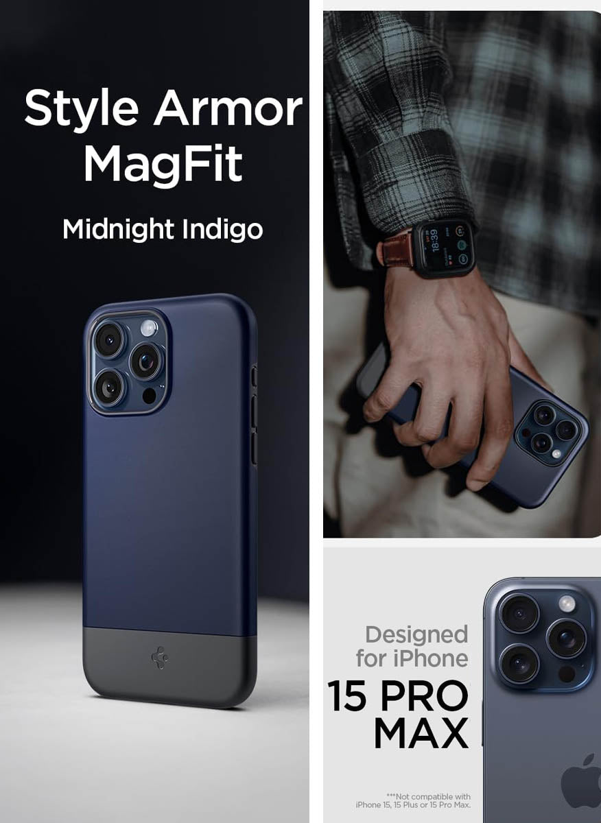 Spigen iPhone 15 Pro Max Case Style Armor MagSafe Alpine Gold