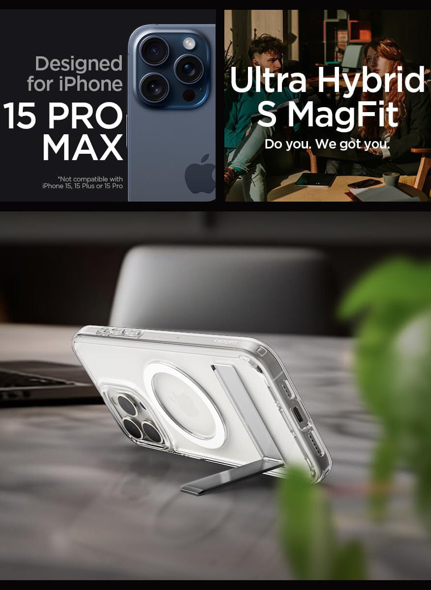 iPhone 15 Pro Max Case / 15 Pro / 15 /15 Plus, Spigen [Ultra Hybrid S]  (MagFit)