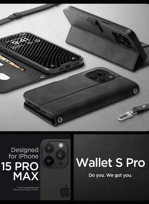 Spigen iPhone 15 Pro MAX Case Wallet S PRO