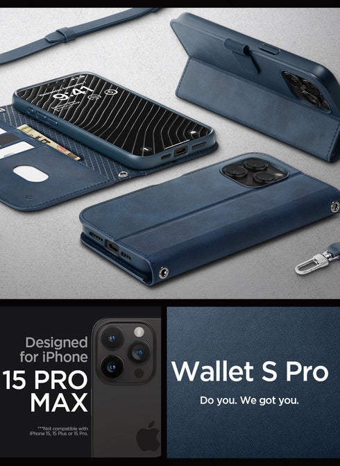 Spigen iPhone 15 Pro MAX Case Wallet S PRO