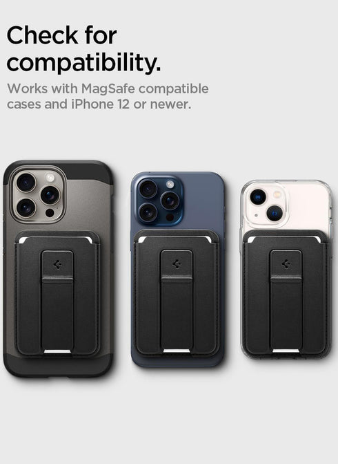 Spigen Magnetic Wallet 3 Cards Holder Smart Fold 2 with Kickstand (MagFit)