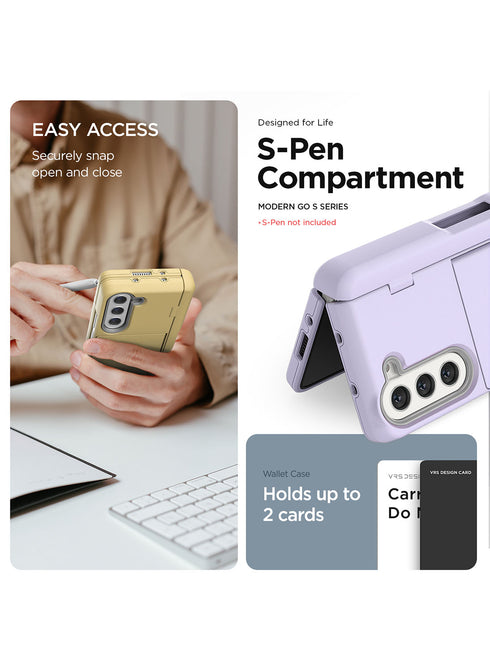 VRS Design Samsung Galaxy Z Fold 5 Case Terra Guard Modern GO with S-Pen Holder and Front Screen Protector