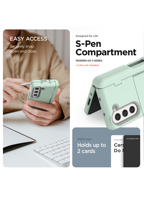 VRS Design Samsung Galaxy Z Fold 5 Case Terra Guard Modern GO with S-Pen Holder and Front Screen Protector