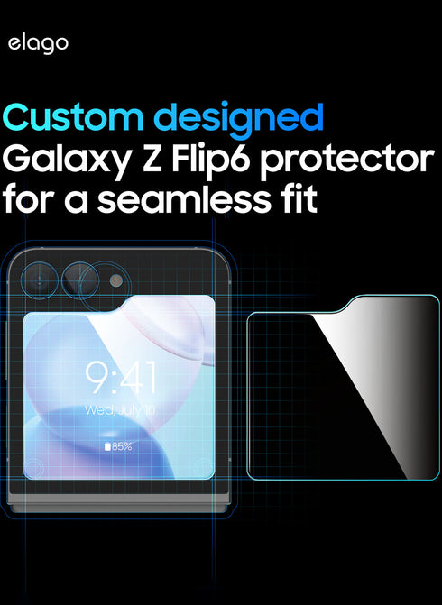elago Samsung Galaxy Z Flip 6 Tempered Glass Screen Protector Flex Window