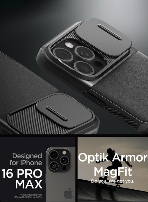 Spigen iPhone 16 Pro MAX Case Optik Armor MAGFIT