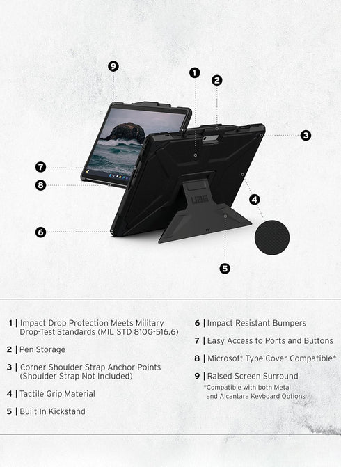 UAG Microsoft Surface PRO 11/10/9 Case Metropolis with Pencil Holder