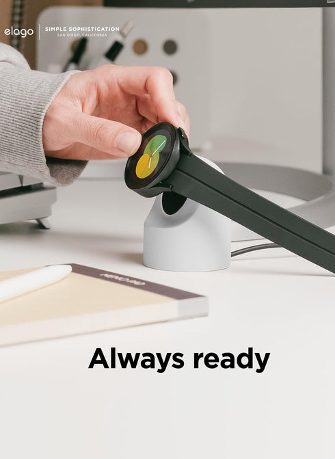 elago Samsung Galaxy Watch 8 / 8 Classic / 7 Ultra / 7 / 6 / 6 Classic / 5 / 5 Pro (40/43/44/45/47mm) Charger GW2 Stand