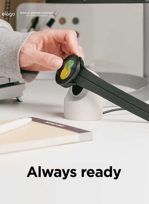 elago Samsung Galaxy Watch 8 / 8 Classic / 7 Ultra / 7 / 6 / 6 Classic / 5 / 5 Pro (40/43/44/45/47mm) Charger GW2 Stand