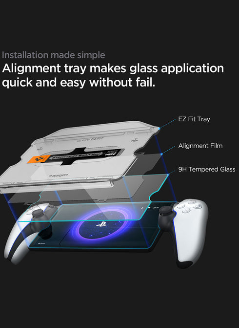 Spigen PlayStation Portal Remote Player Tempered Glass Screen Protector GLAStR EZ FIT