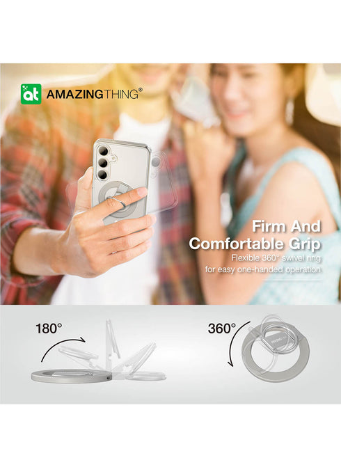 Amazing Thing Galaxy S24 Case with Ring Holder Stand Minimal Mag Grip