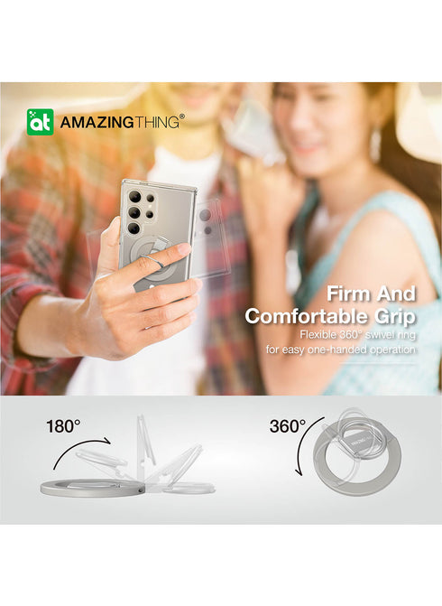 Amazing Thing Galaxy S24 ULTRA Case with Ring Holder Stand Minimal Mag Grip