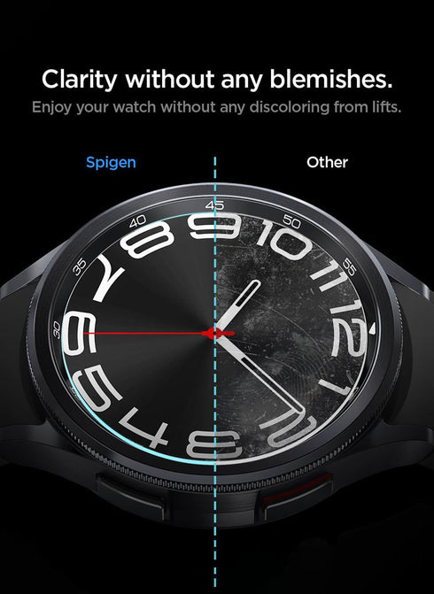 Spigen Samsung Galaxy Watch 6 Classic (43mm) Tempered Glass Screen Protector GLAStR EZ Fit