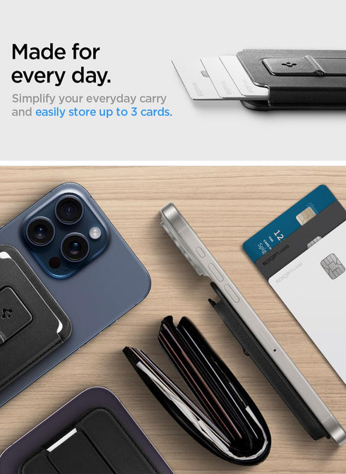 Spigen Magnetic Wallet 3 Cards Holder Smart Fold 2 with Kickstand (MagFit)