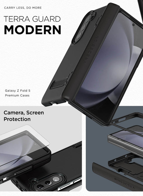 VRS Design Samsung Galaxy Z Fold 5 Case Terra Guard MODERN with Front Screen Protector