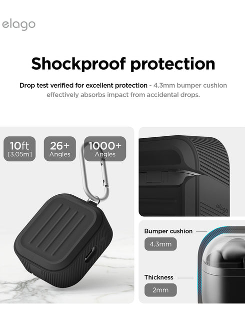 elago Samsung Galaxy Buds 3 / 3 PRO Case Armor Hang with Carabiner