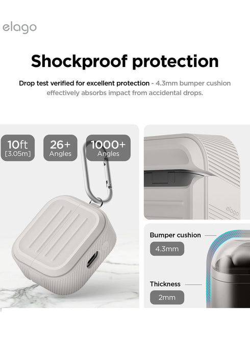 elago Samsung Galaxy Buds 3 / 3 PRO Case Armor Hang with Carabiner