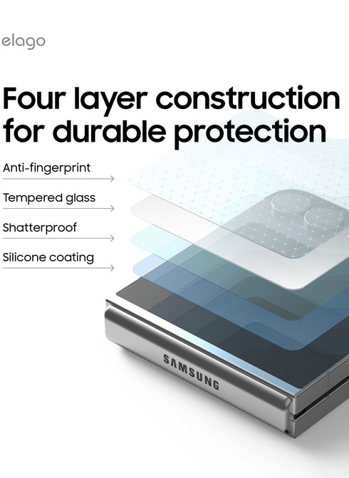 elago Samsung Galaxy Z Flip 6 Tempered Glass Screen Protector Flex Window