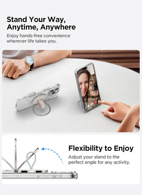 Spigen O-Mag Ring (MagFit) Magnetic Ring Holder with Kickstand and Strap