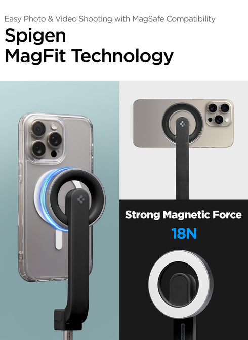 Spigen MagSafe 24" Extendable Selfie Stick Tripod Stand with Bluetooth Remote
