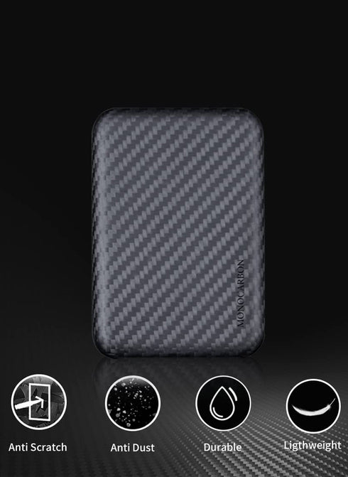 MONOCARBON MagSafe Battery Pack Case Real Carbon Fiber