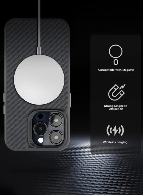 MONOCARBON iPhone 14 PRO Case Real Aramid Fiber (MagSafe)