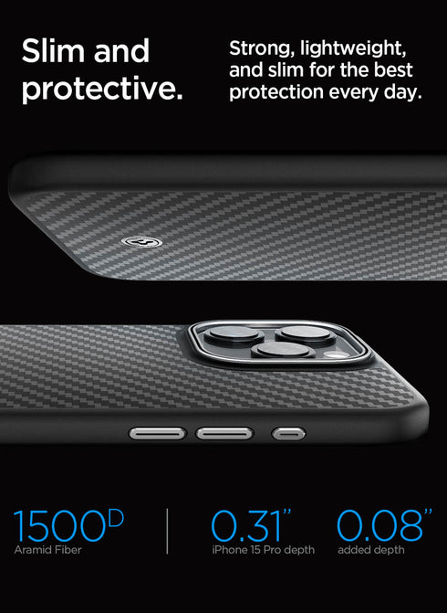 Spigen iPhone 15 PRO Case Enzo Aramid Fiber MagFit