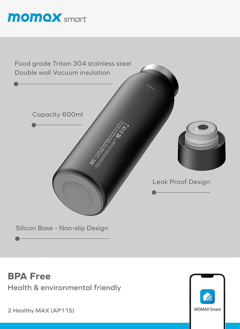 Momax Smart Bottle IoT Thermal Drinkware