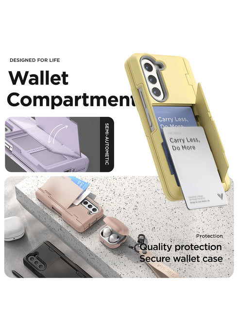 VRS Design Samsung Galaxy Z Fold 5 Case Terra Guard Modern GO Clear with S-Pen Holder and Front Screen Protector