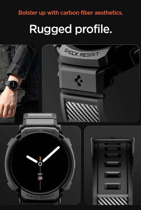 Spigen Samsung Galaxy Watch 8 (44mm) Band with Case Rugged Armor Pro