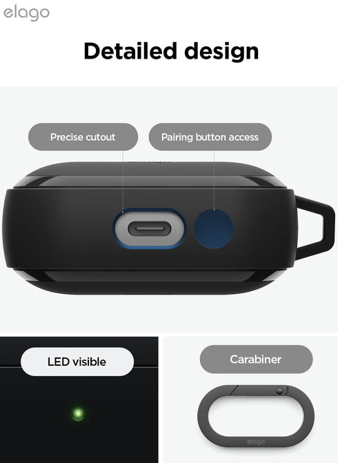 elago Samsung Galaxy Buds 3 / 3 PRO Case EDC Hang with Carabiner