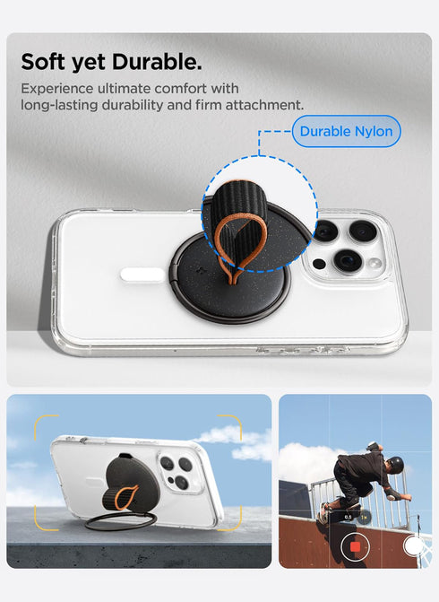 Spigen O-Mag Ring (MagFit) Magnetic Ring Holder with Kickstand and Strap