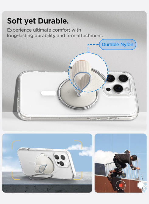 Spigen O-Mag Ring (MagFit) Magnetic Ring Holder with Kickstand and Strap