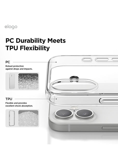 elago iPhone 16 PLUS Case Hybrid Clear