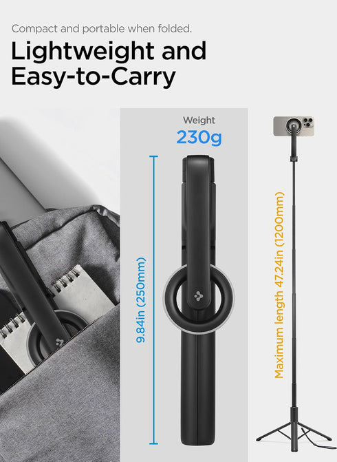 Spigen 47" MagSafe Selfie Stick Tripod with Bluetooth Remote