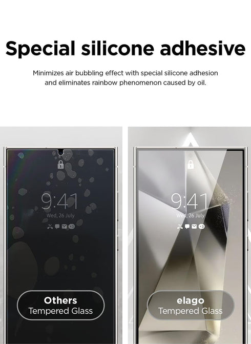 elago Samsung Galaxy S24 ULTRA Tempered Glass Screen Protector with Pull-N-Go
