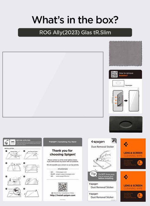 Spigen Asus ROG Ally (2023) Tempered Glass Screen Protector GLAStR Slim
