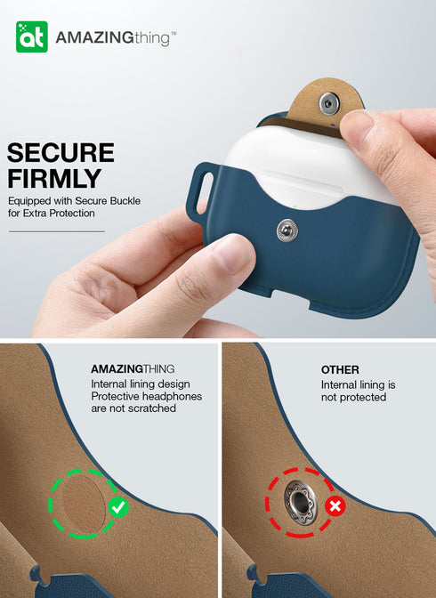 Amazing Thing AirPods Pro 2 / AirPods PRO Case Marsix Pro Leatherette with Lanyard