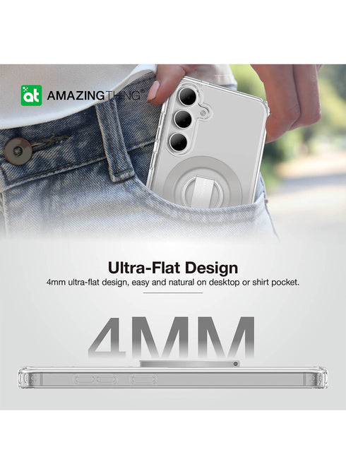 Amazing Thing Galaxy S24 PLUS Case with Ring Holder Stand Minimal Mag Grip