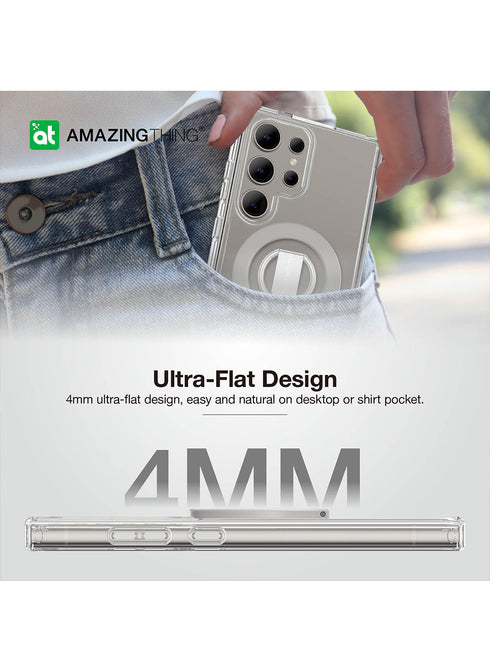 Amazing Thing Galaxy S24 ULTRA Case with Ring Holder Stand Minimal Mag Grip