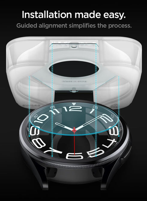 Spigen Samsung Galaxy Watch 6 Classic (43mm) Tempered Glass Screen Protector GLAStR EZ Fit