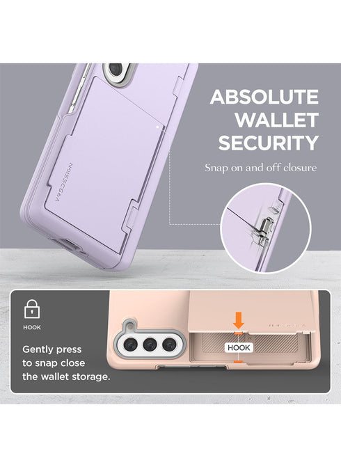 VRS Design Samsung Galaxy Z Fold 5 Case Terra Guard Modern GO Clear with S-Pen Holder and Front Screen Protector