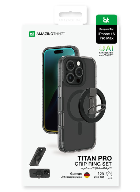 Amazing Thing iPhone 16 Pro MAX Case Titan Pro MAG Grip Ring Set (MagSafe)