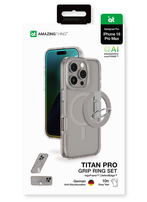 Amazing Thing iPhone 16 Pro MAX Case Titan Pro MAG Grip Ring Set (MagSafe)