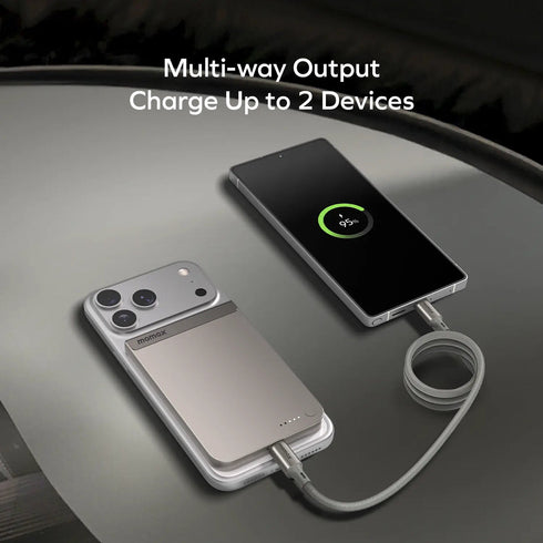 1-POWER S.PASS 5000mAh QI2 Magnetic Wireless Power Bank USB-C Up to 15W PD Output