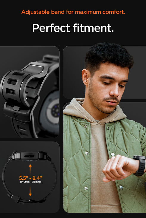 Spigen Samsung Galaxy Watch 8 (44mm) Band with Case Rugged Armor Pro